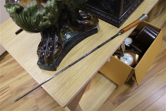 A sword stick length 88cm